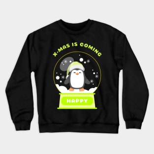 Xmas Is Coming Happy Penguin (Yellow) Crewneck Sweatshirt